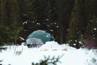 Golden Circle Domes Glamping Surrounded By Snow In Winter Large