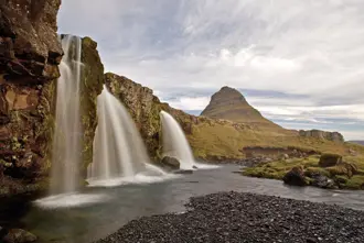 Snaefellsnes Peninsula Kirkjufell Waterfall And Mountain In Background Large