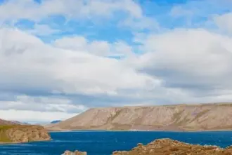 Kleifarvatn Lake at Reykjanes located close to Keflavik Airport Iceland.