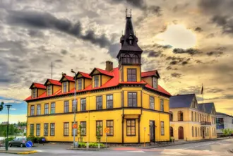 Reykjavik School Close To Tjornin Lake Reykjavik Iceland Large