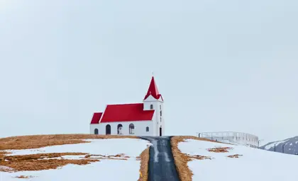 Ingjaldsholskirkja Church On Snaefellsnes Tour Surrounded By Snow In Winter Medium