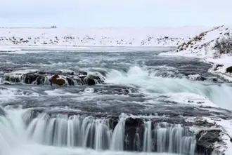 Aegissidurfoss Waterfall Hella Iceland In Winter.