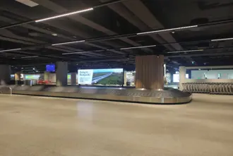 Modern Baggaga Claim Area at Keflavik Airport in Iceland.