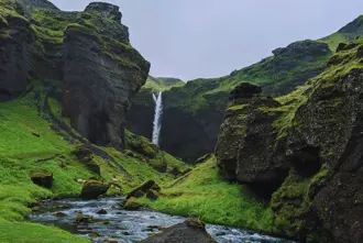 Kvernufoss Moss Landscape