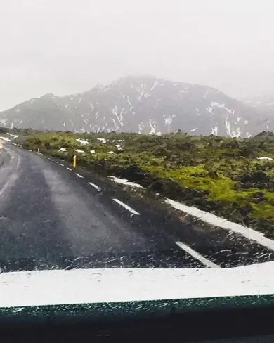 Road View Hotel Transfer Reykjavik Iceland.