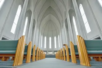 Inside Hallgrimskirkja Reykjavik Iceland Large
