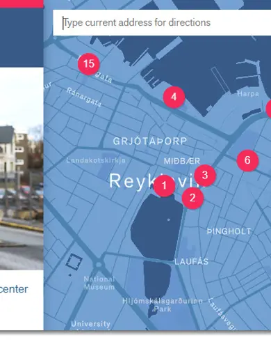 Reykjavík Bus Stop Map